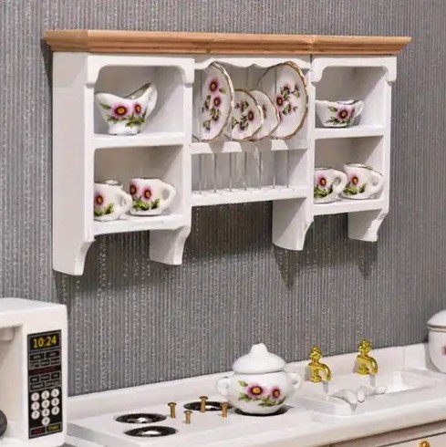 Dollhouse kitchen dish rack