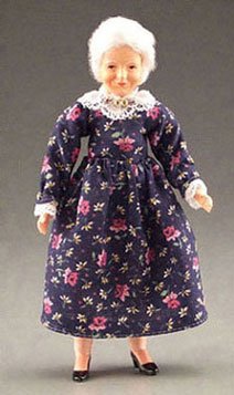 Dollhouse Grandma with Print Dress