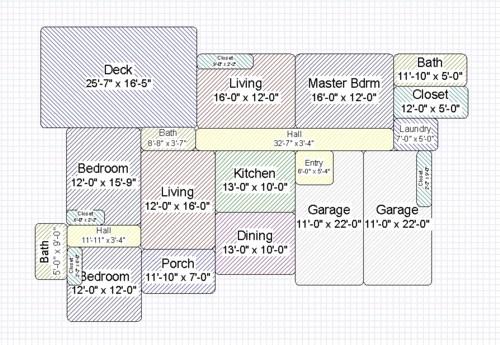 Positioning of rooms in home designer