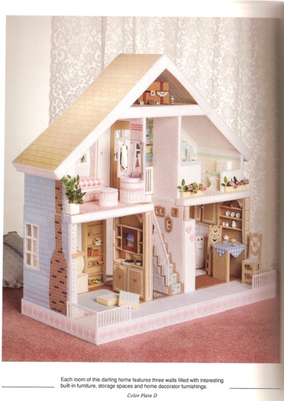 Plastic Canvas Doll House Inside View